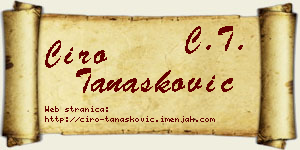 Ćiro Tanasković vizit kartica